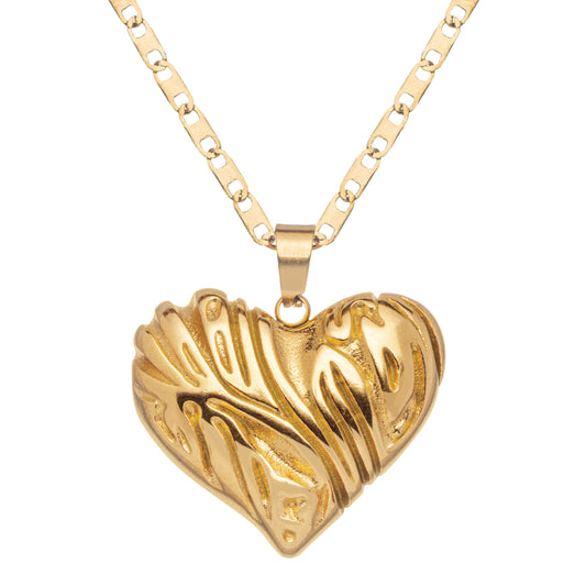 Textured Heart Necklace