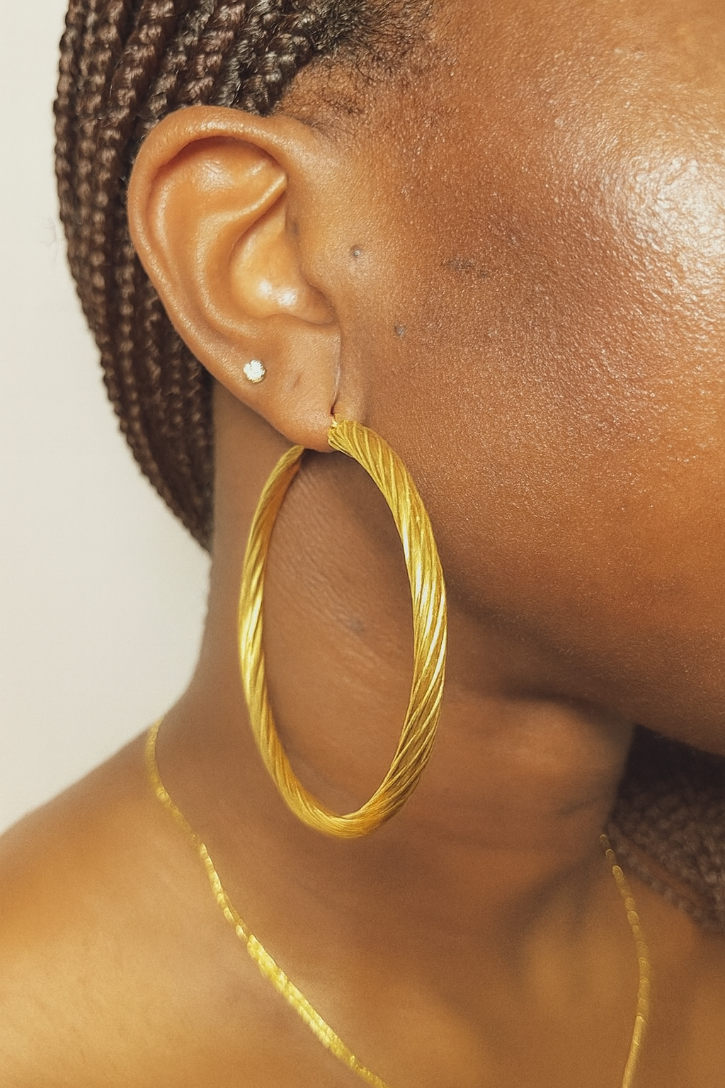 twisted hoop earrings